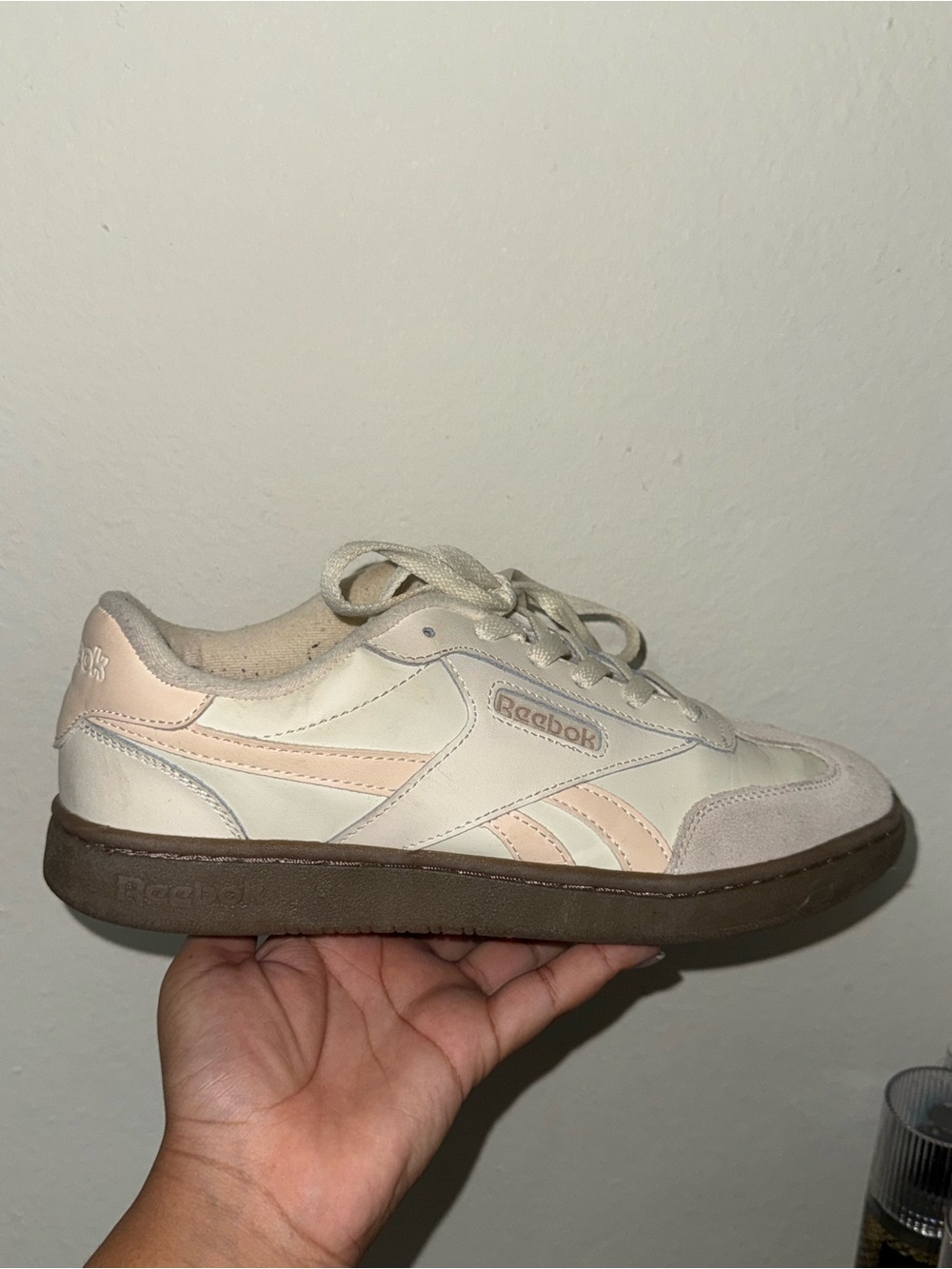 Reebok Women’s Low-Top Sneakers in Cream & Light Pink